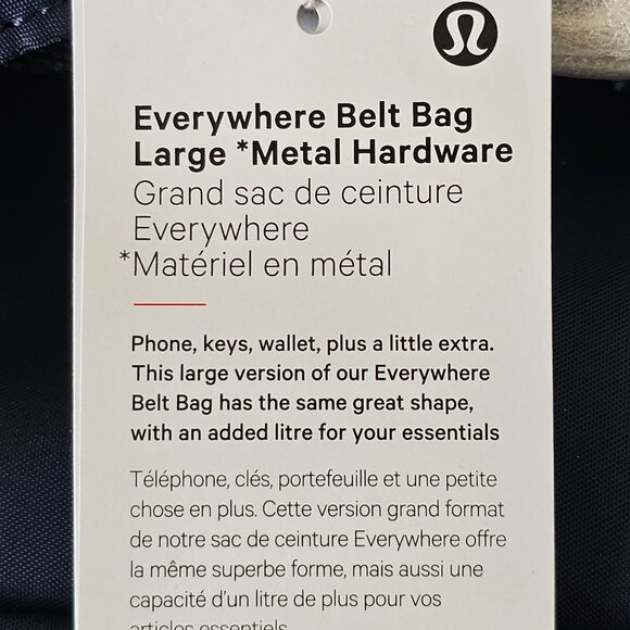 NWT LULULEMON TRNV/SLVR Blue Silver Everywhere Belt Bag Metal Hardware Large 2L - Picture 14 of 15